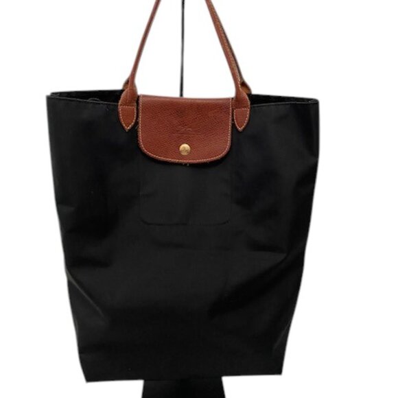 Vintage LONGCHAMP Black Le Pliage "Cabas" Modele Dispose Tote Bag - Picture 1 of 16